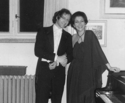 Vanya and Ivan Fischer in Gottwaldov, Czechoslovakia after the performance of Chopin 1st piano concerto in 1979